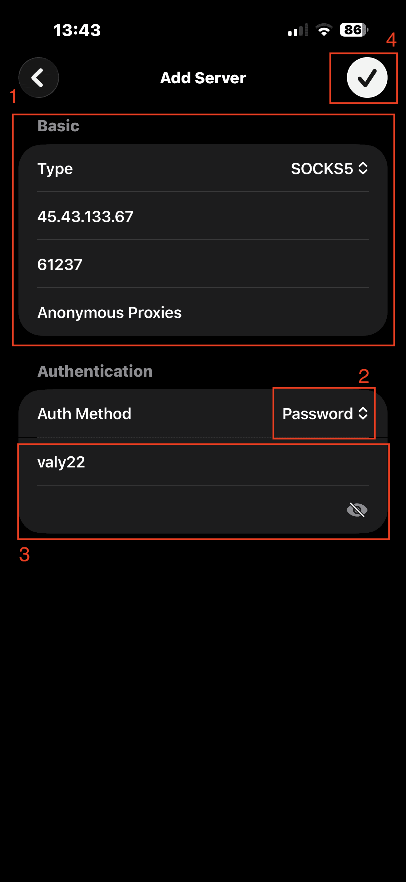 Add proxy server details
