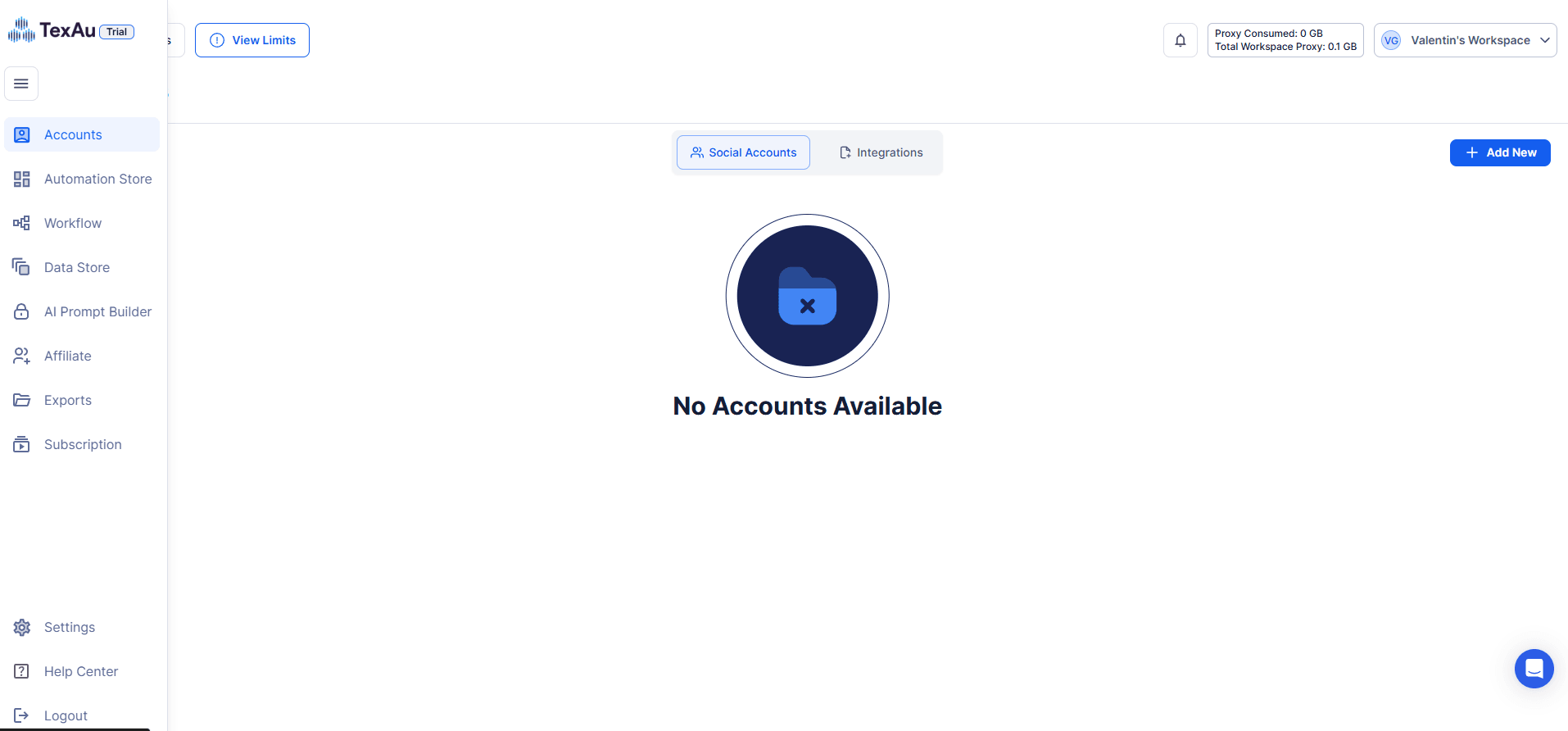 TexAu dashboard